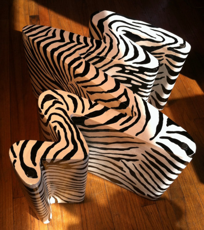 Hand Painted Zebra Table