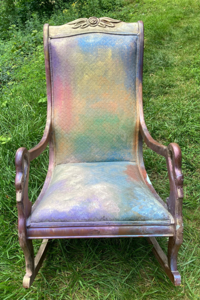 iridescent Swan Rocking Chair