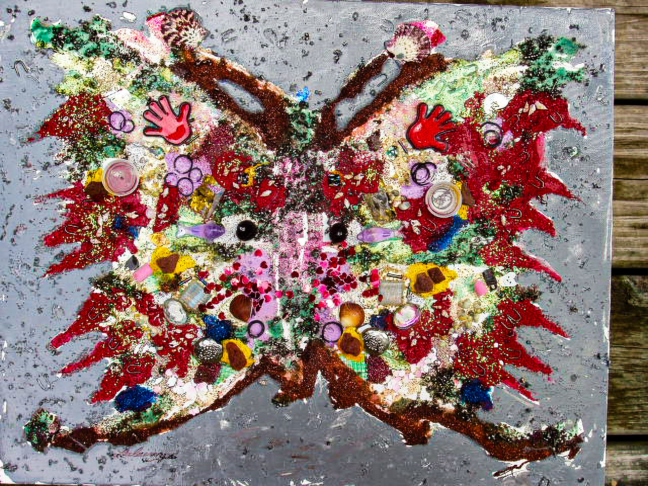 Portrait of a Modern Butterfly Mixed Media Collage Glizzaic Styl