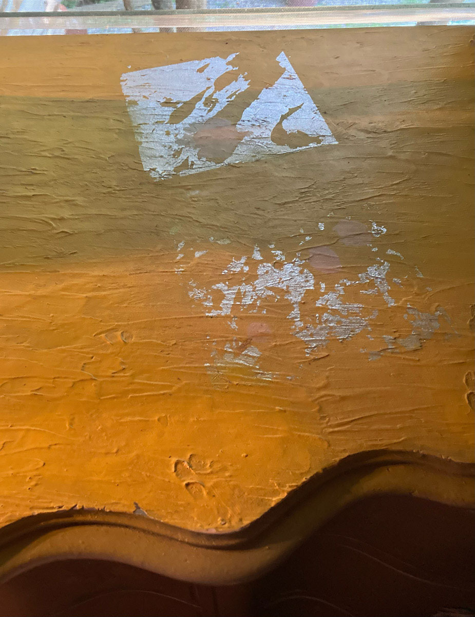 Dresser Top With Silver Leaf